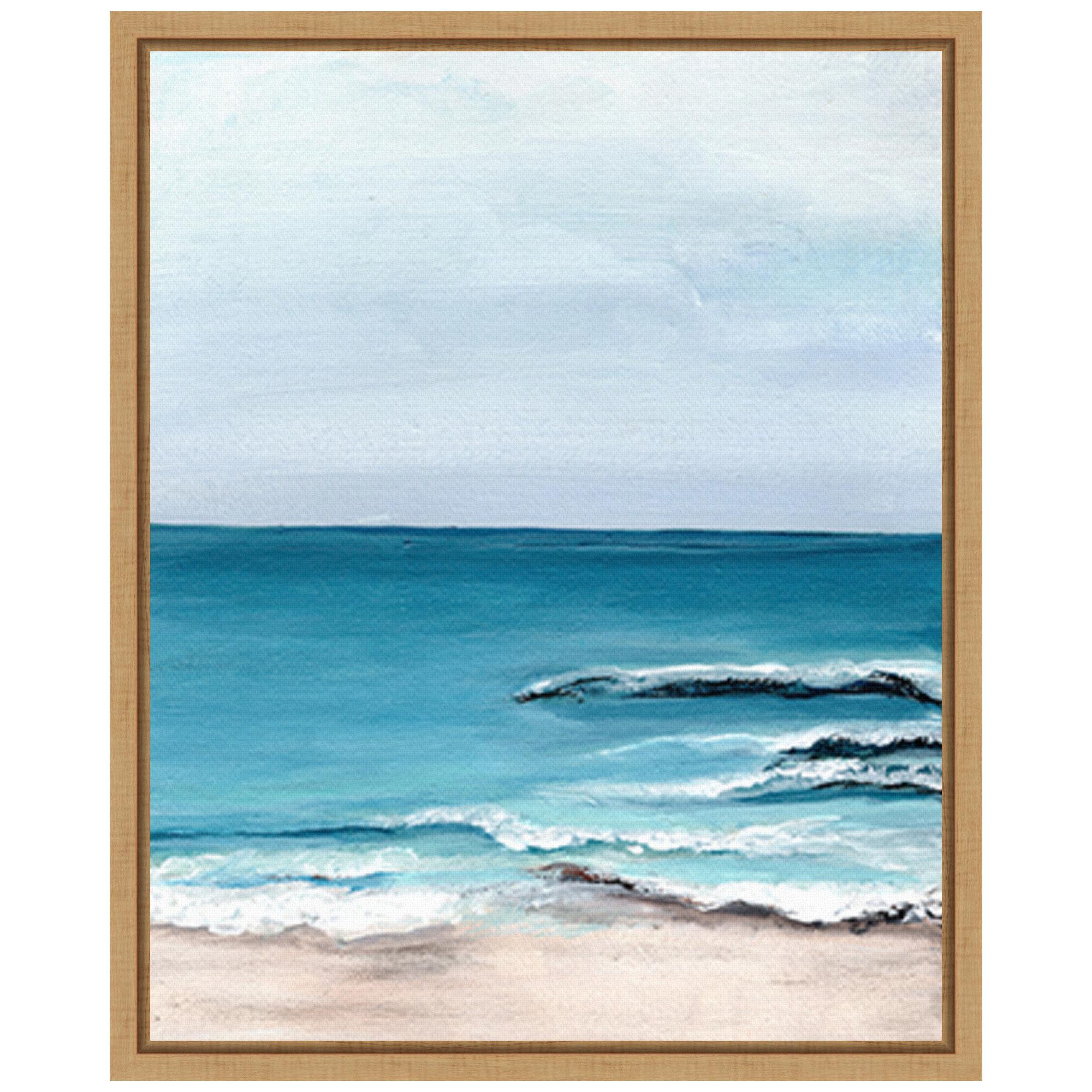 Amanti Art 16"x20" Oceanside View I by Marcy Chapman Framed Canvas Wall Art Print