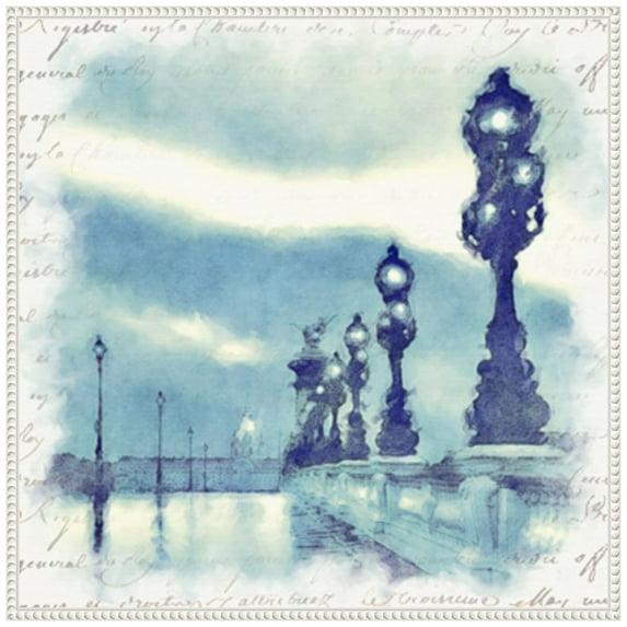 Amanti Art 30"x30" Paris in Blue II by Noah Bay Framed Canvas Wall Art Print