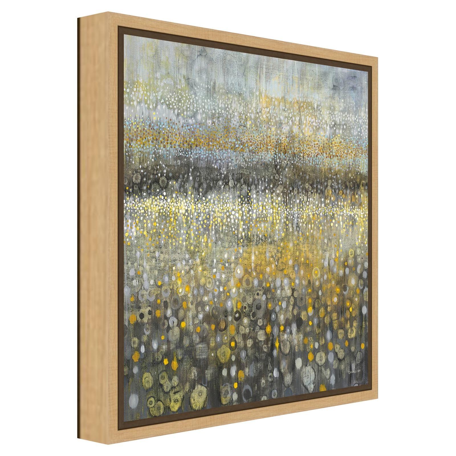 Amanti Art Rain Abstract II by Danhui Nai Canvas Wall Art Print Framed 16 x 16 in Sylvie Maple