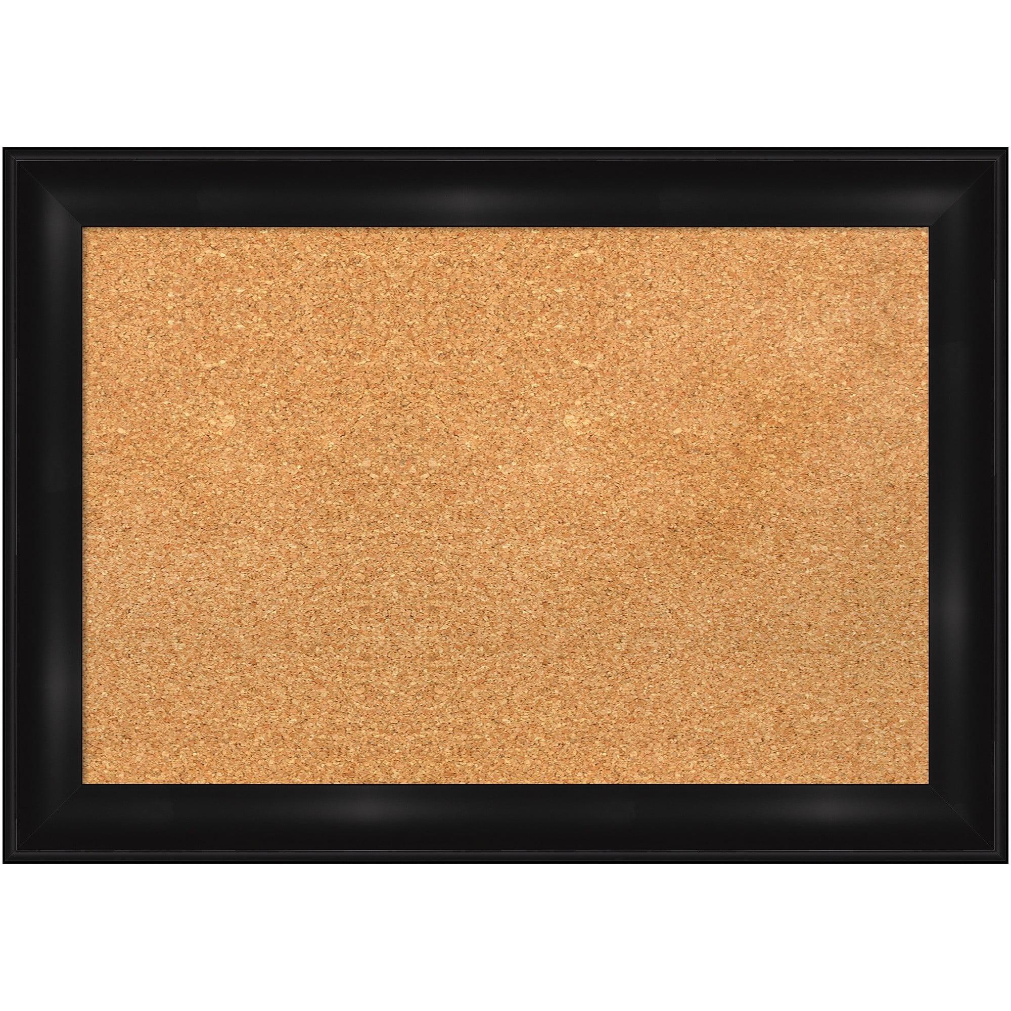 Amanti Art Natural Cork Board Framed Grand Black Narrow Bulletin Board 28 in. x 20 in.