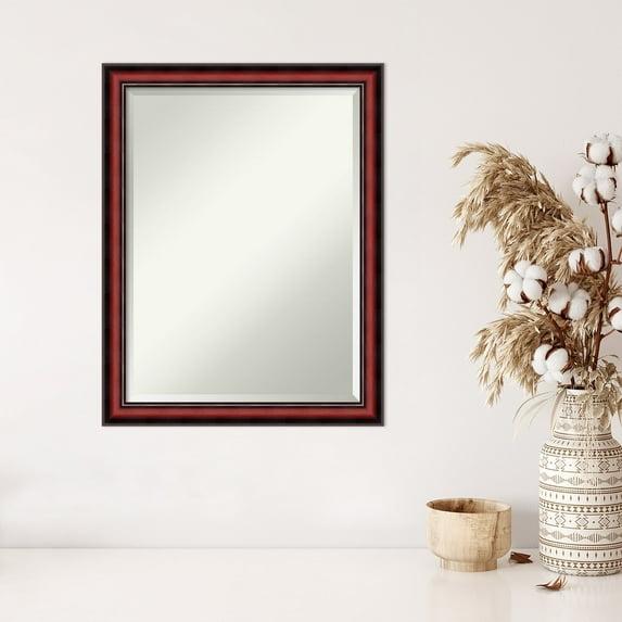 Amanti Art Rubino Cherry Scoop Beveled Wood Wall Mirror 27 x 21 in.