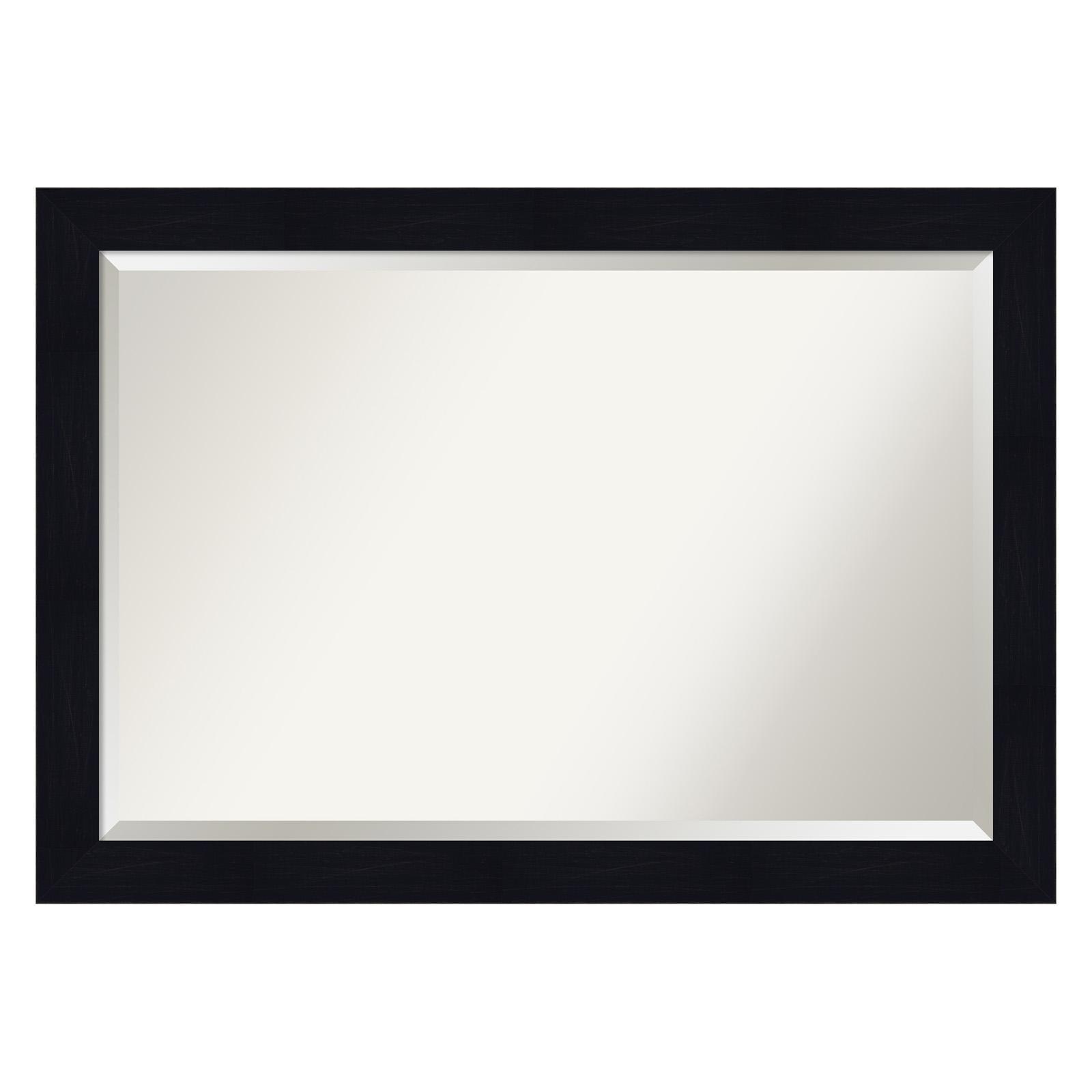 Amanti Art Shiplap Petite Bevel Wood Bathroom Wall Mirror