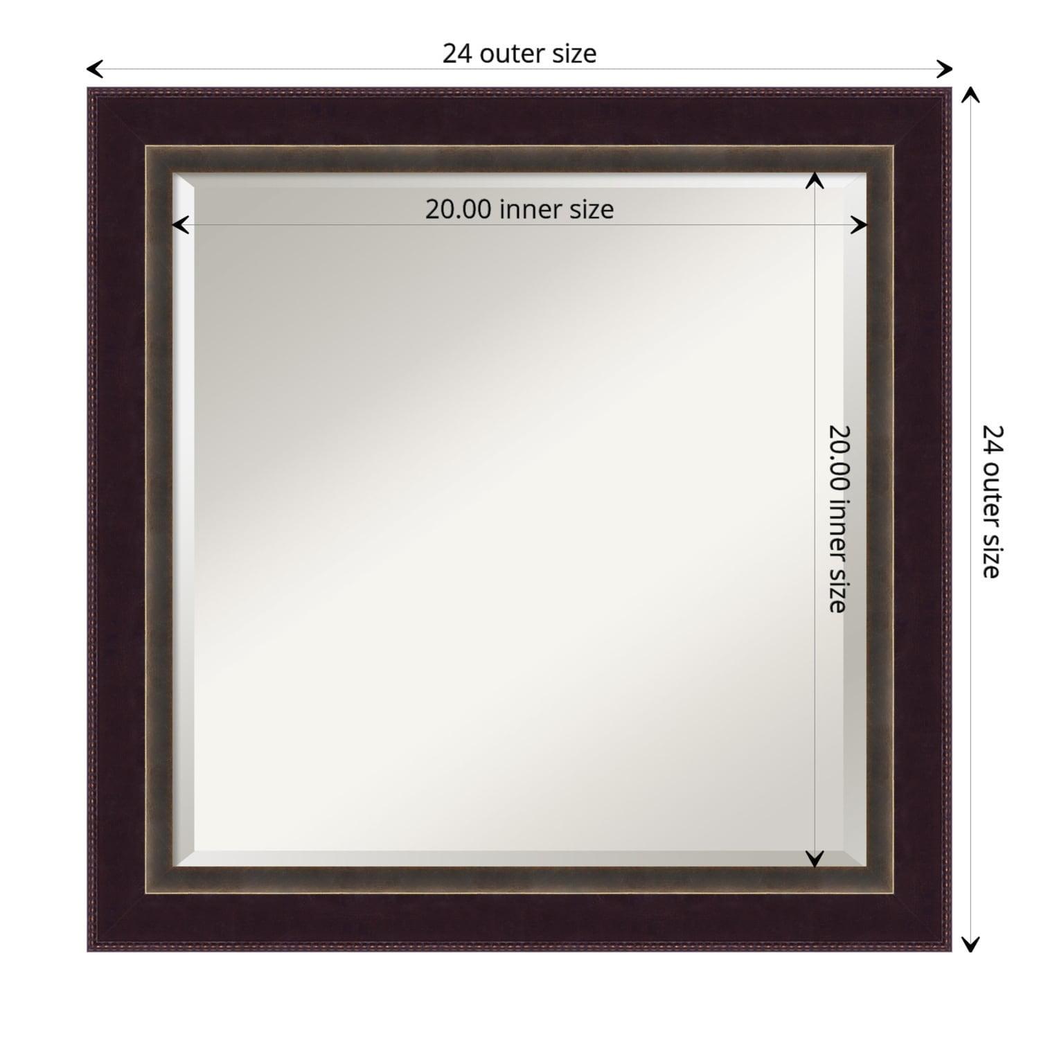 24" x 24" Signore Bronze Wood Framed Wall Mirror - Amanti Art: Square Beveled, No Assembly, Traditional Decor