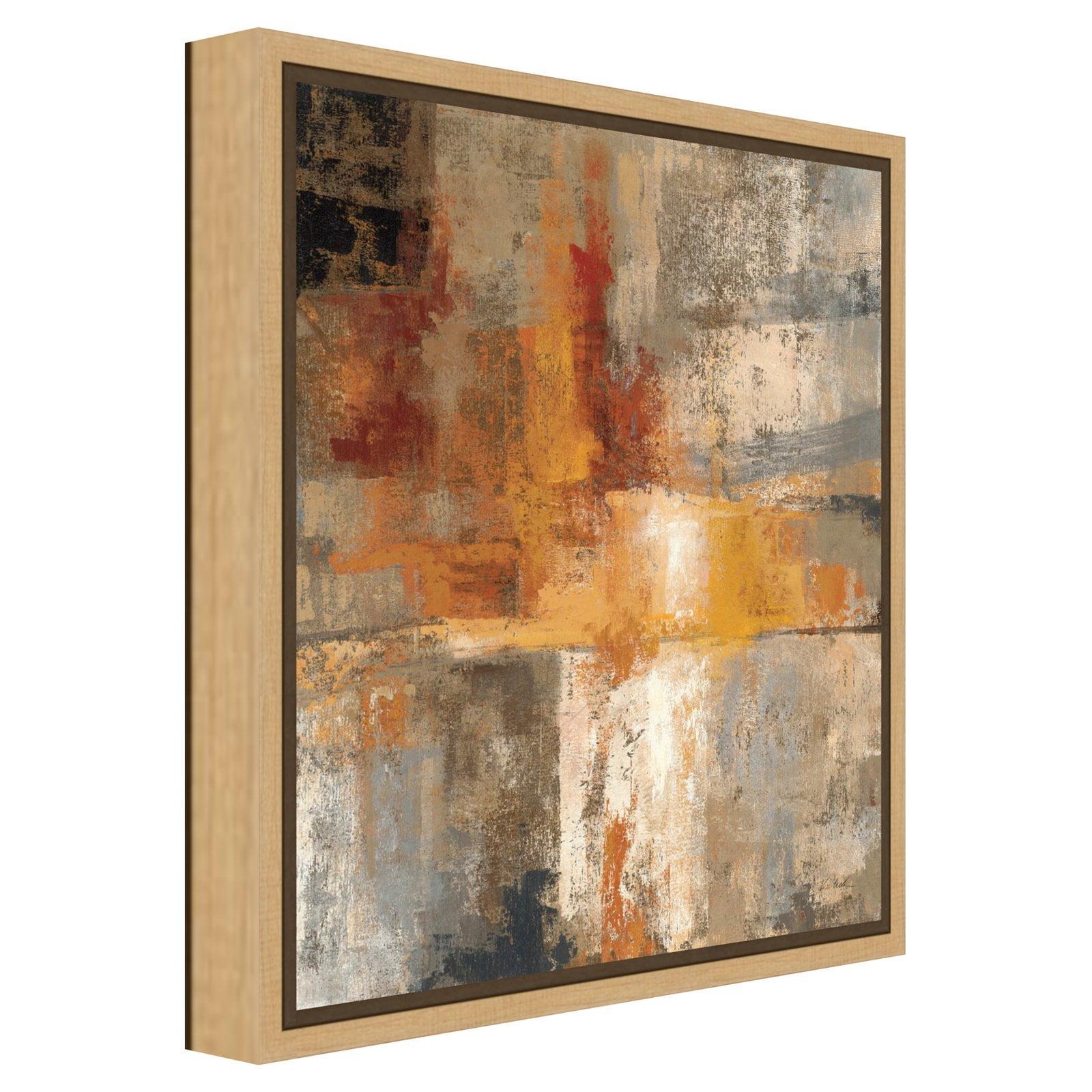 Amanti Art Silver and Amber Crop by Silvia Vassileva Framed Canvas Wall Art