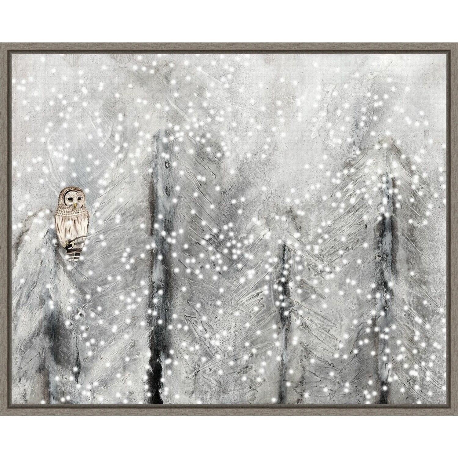 Amanti Art Snowy Habitat II (Owl) by Alicia Ludwig Canvas Wall Art Print Framed 20 x 16-in.