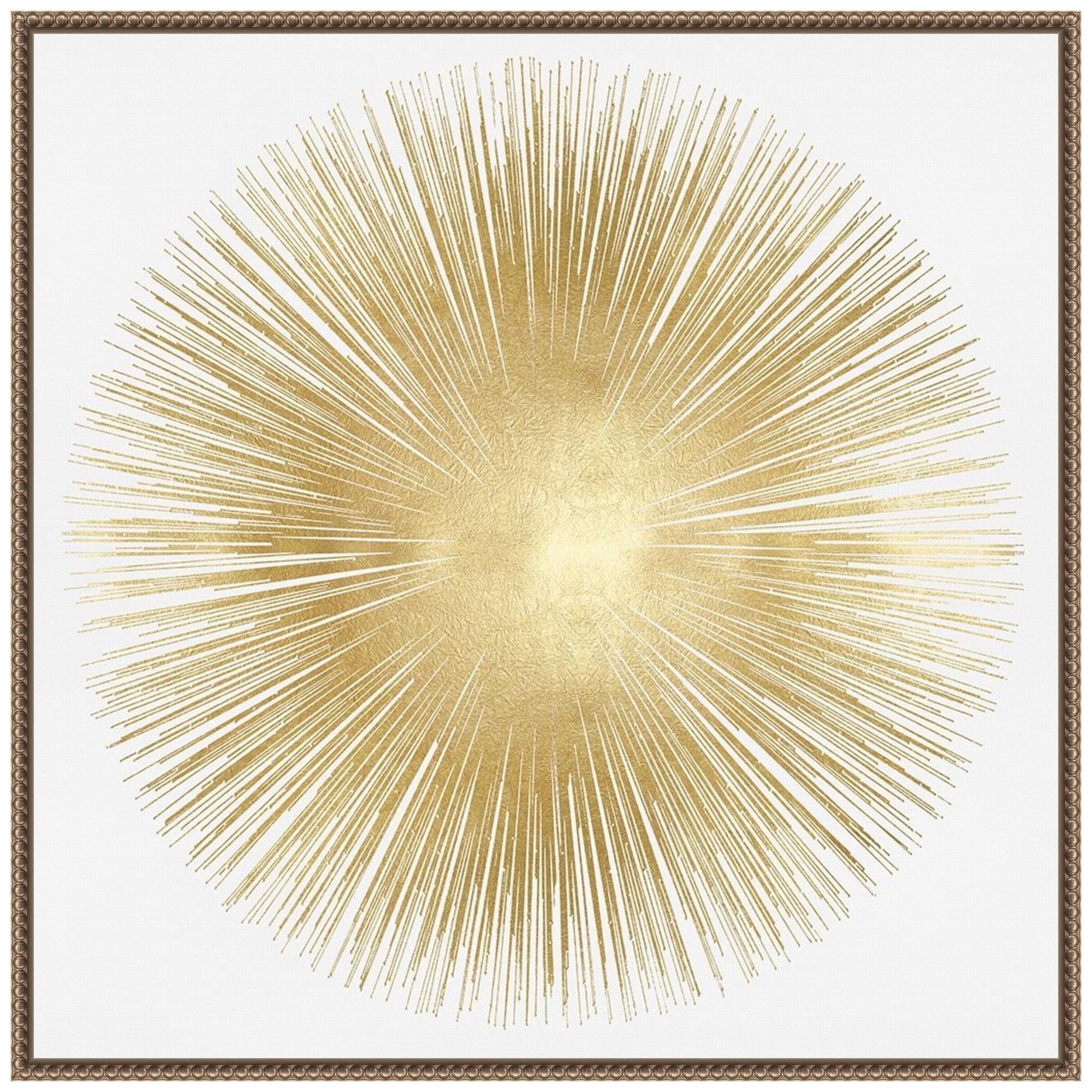 30"x30" Sunburst Soft Gold I by Abby Young Framed Canvas Wall Art Print Bronze - Amanti Art: Modern Style, Polystyrene Frame
