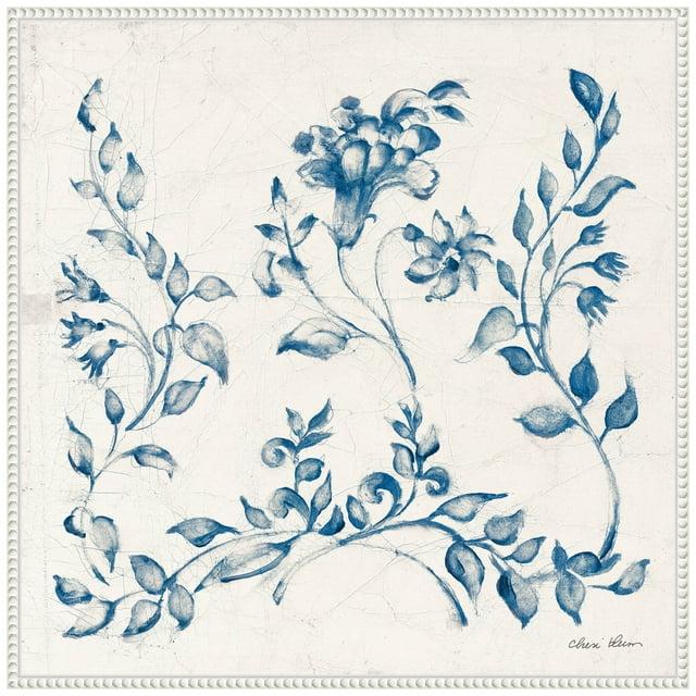 Amanti Art Swedish Tile IV Blue by Cheri Blum Canvas Wall Art Print Framed 30 x 30