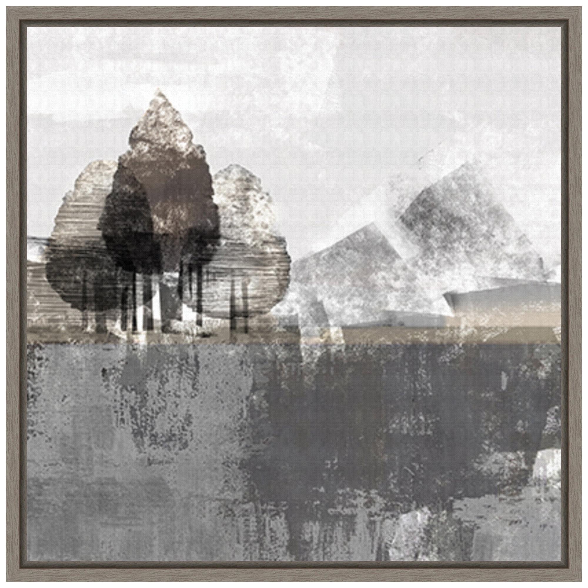 Amanti Art 22"x22" Textured Landscape by Northern Lights Framed Canvas Wall Art Print