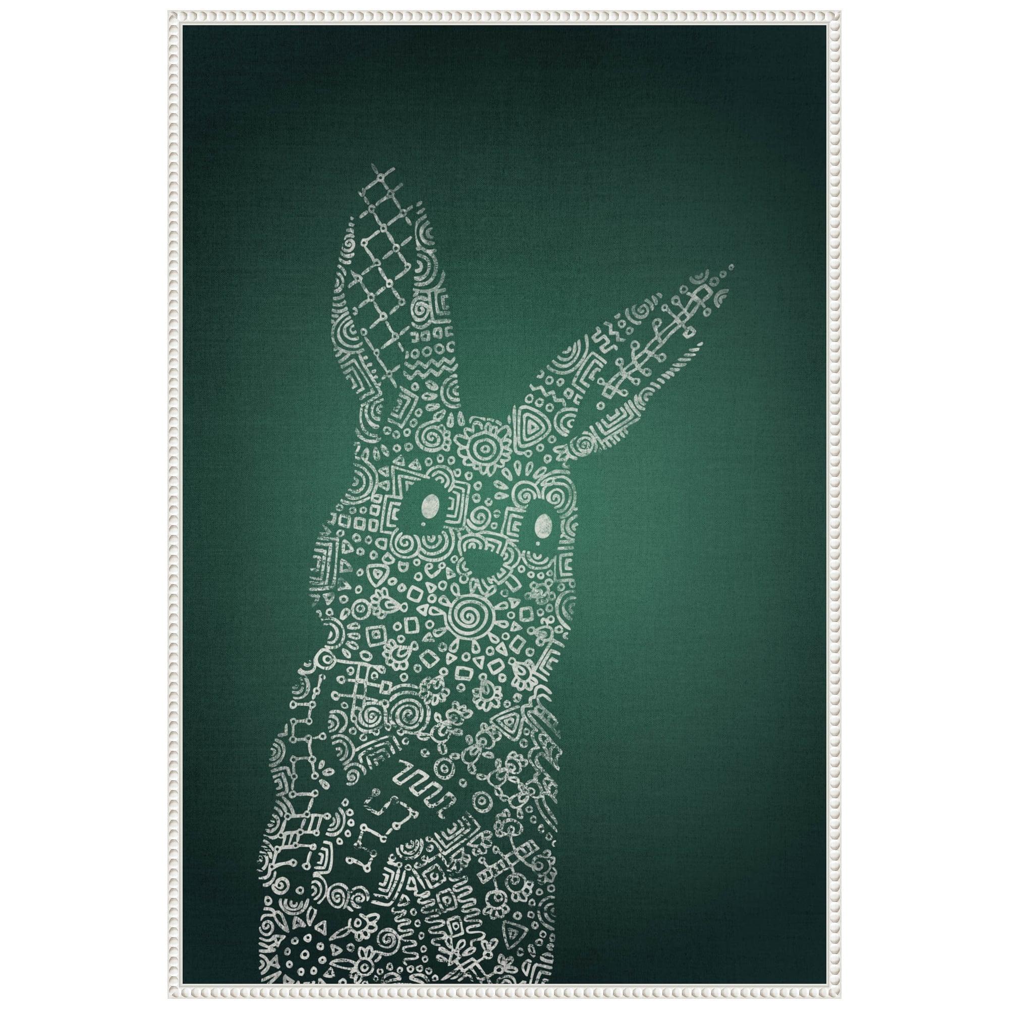Amanti Art The Emerald Bunny by Ema Paraschiv Canvas Wall Art Print Framed 23 x 33-in.