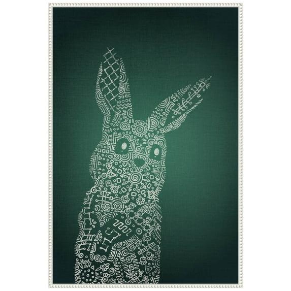 Amanti Art The Emerald Bunny by Ema Paraschiv Canvas Wall Art Print Framed 23 x 33-in.