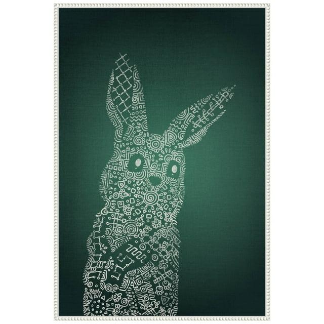 Amanti Art The Emerald Bunny by Ema Paraschiv Canvas Wall Art Print Framed 23 x 33-in.