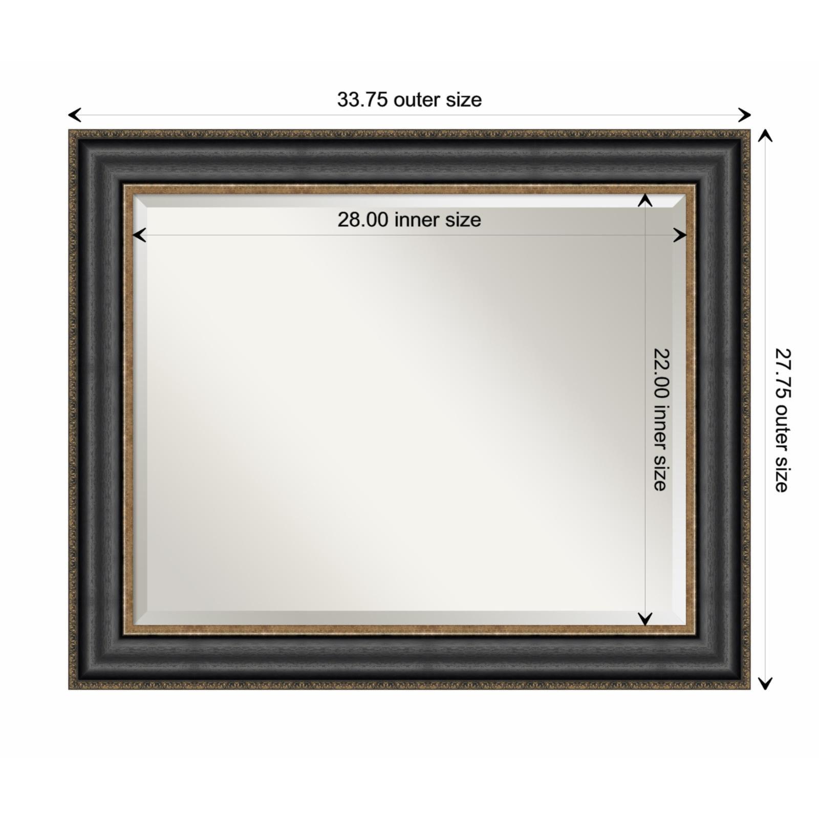 Thomas Black Bronze Rectangular Wall Mirror with Wood Frame