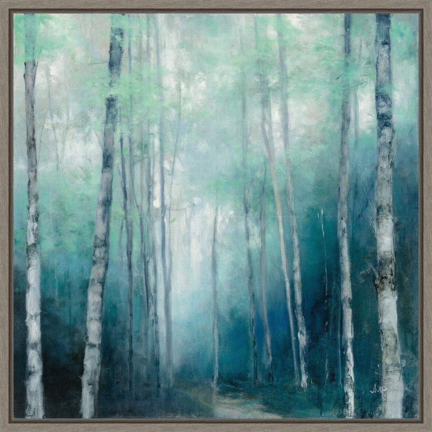 Amanti Art To the Woods (Trees) by Wild Apple Canvas Wall Art Print Framed 16 x 16-in.
