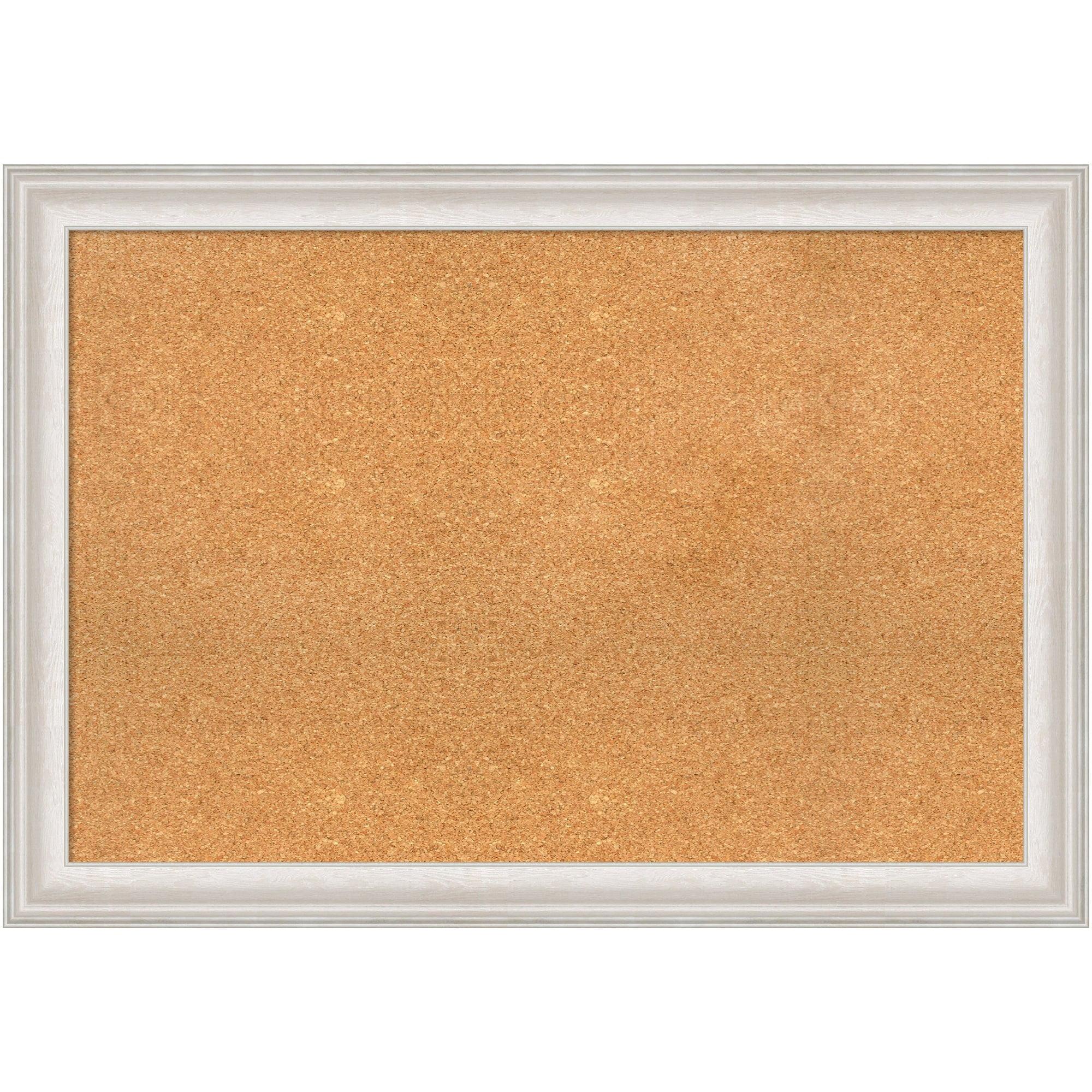 Amanti Art Trio White Wash Framed Corkboard, Natural Cork