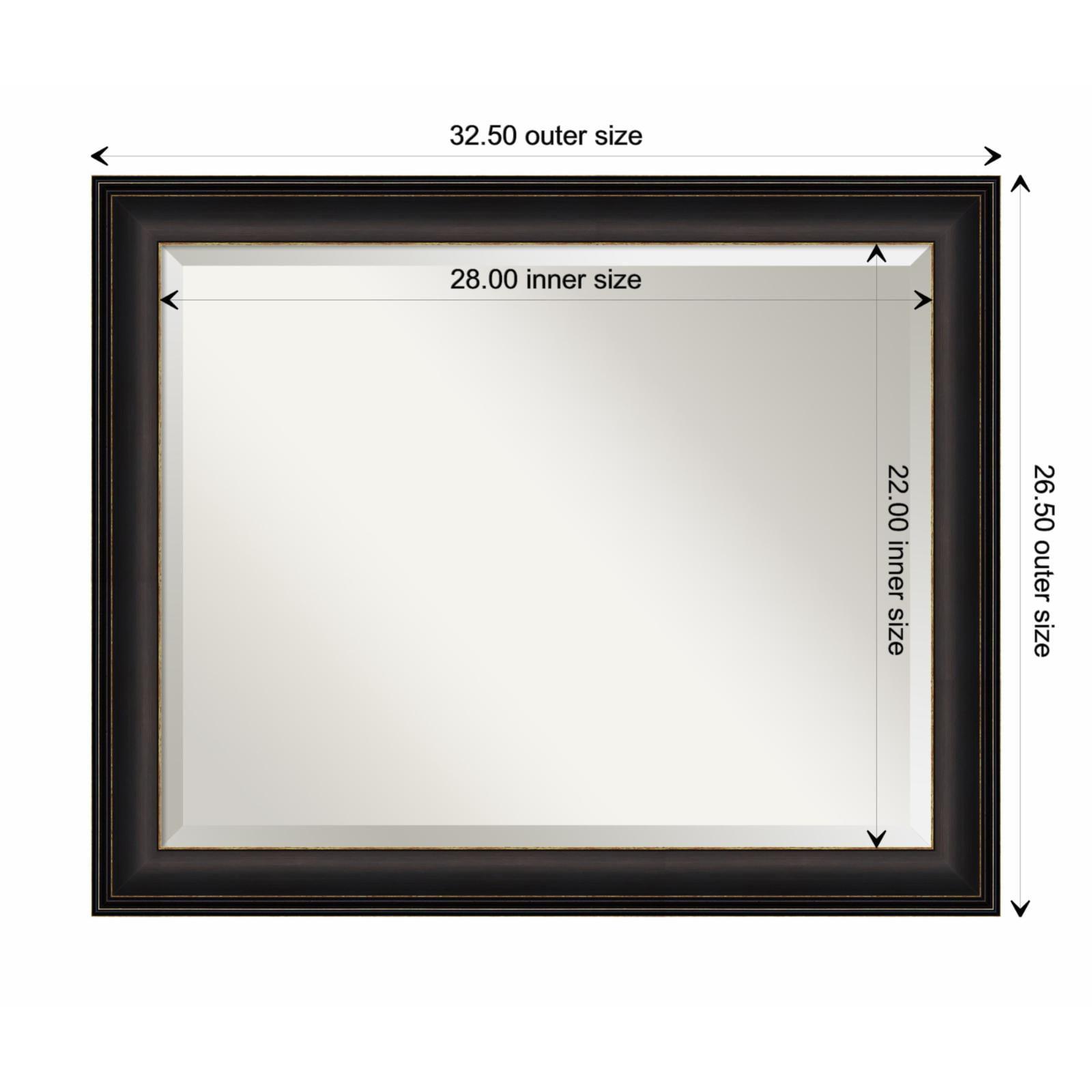 32" x 26" Trio Framed Wall Mirror Oil Rubbed Bronze - Amanti Art: Beveled, No Assembly Required