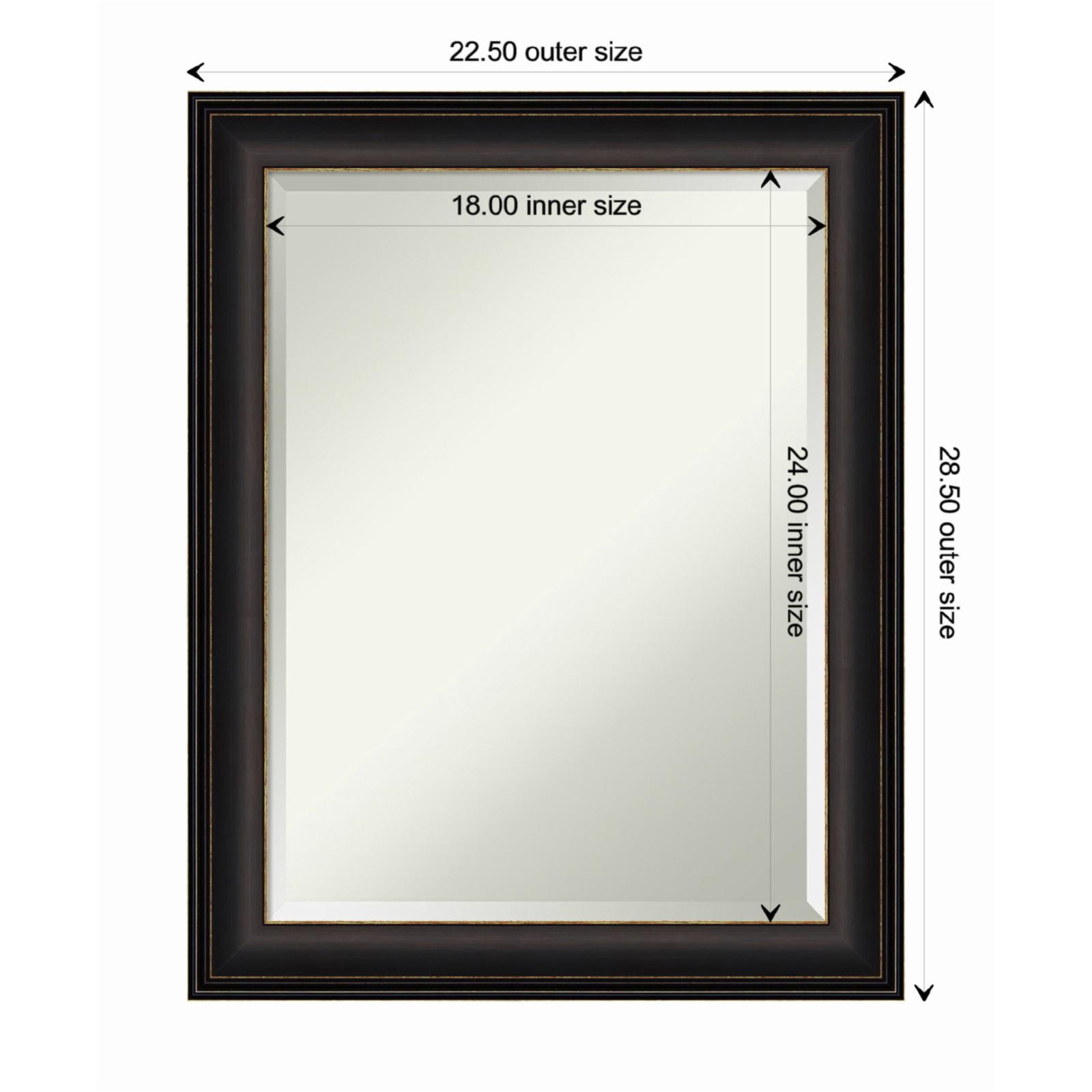 22" x 28" Trio Framed Wall Mirror Oil Rubbed Bronze - Amanti Art: Modern Beveled Glass, No Assembly Required