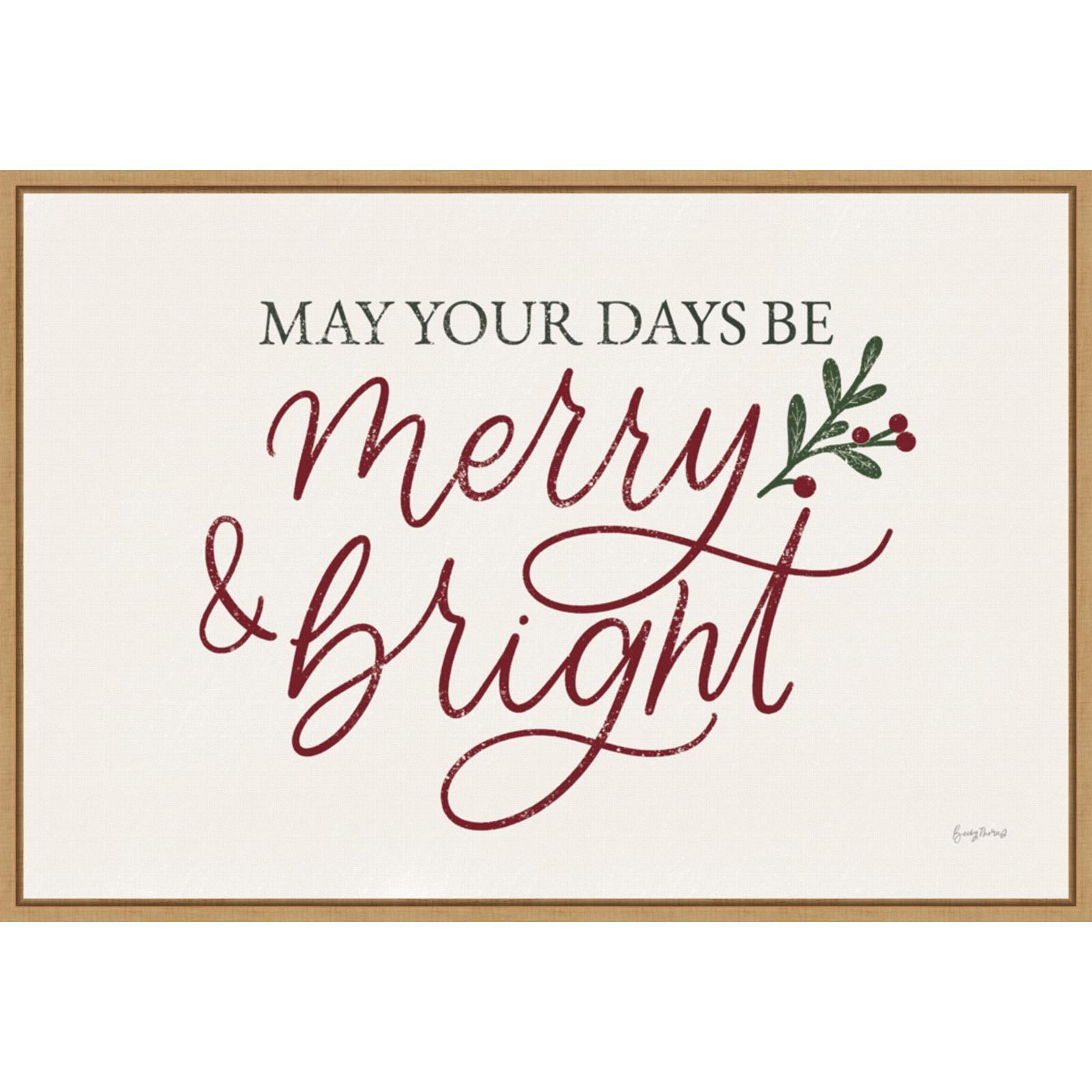 Amanti Art Vintage Christmas V Red Framed Canvas Wall Art Print