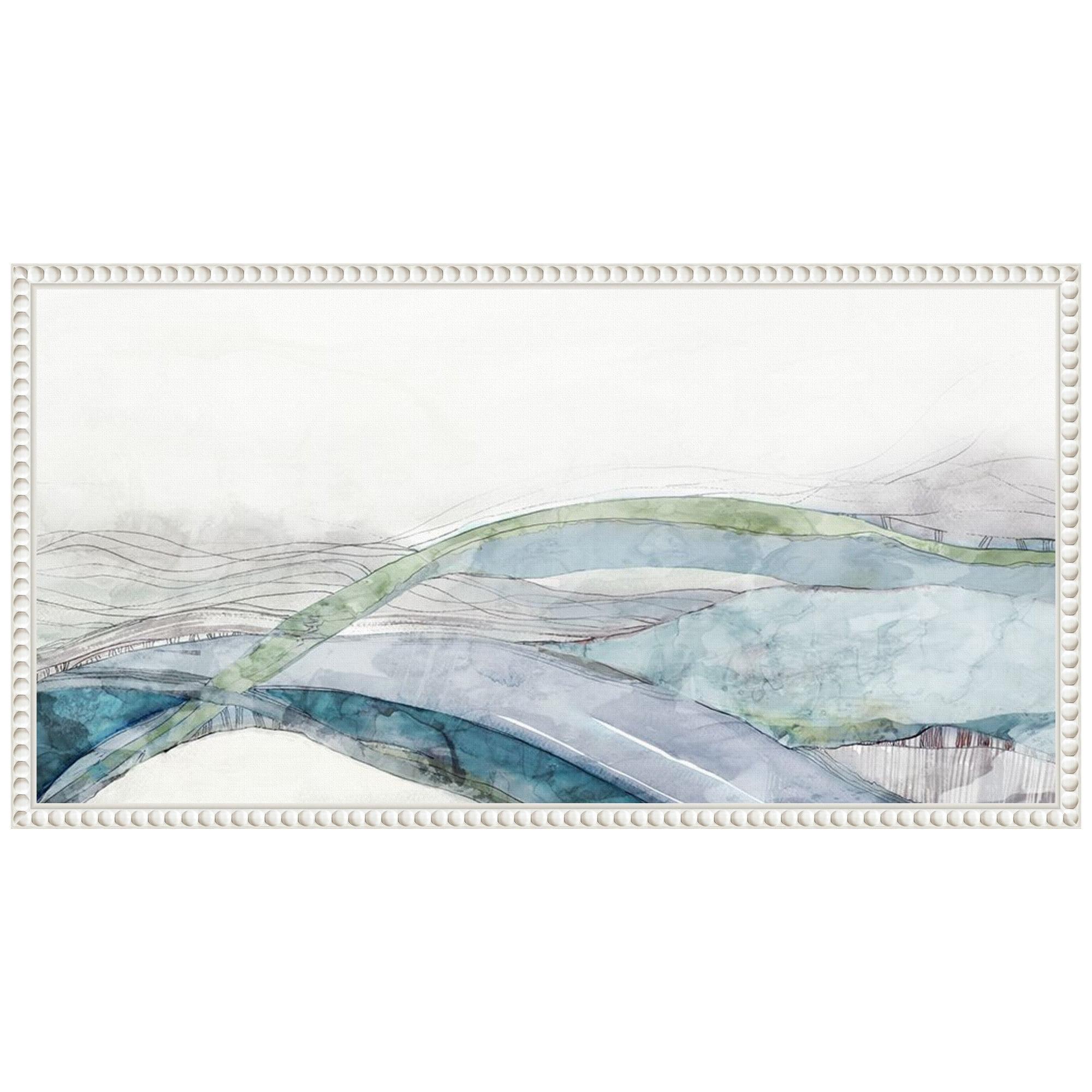 Way of Water Abstract Landscape Canvas Art with White Floater Frame