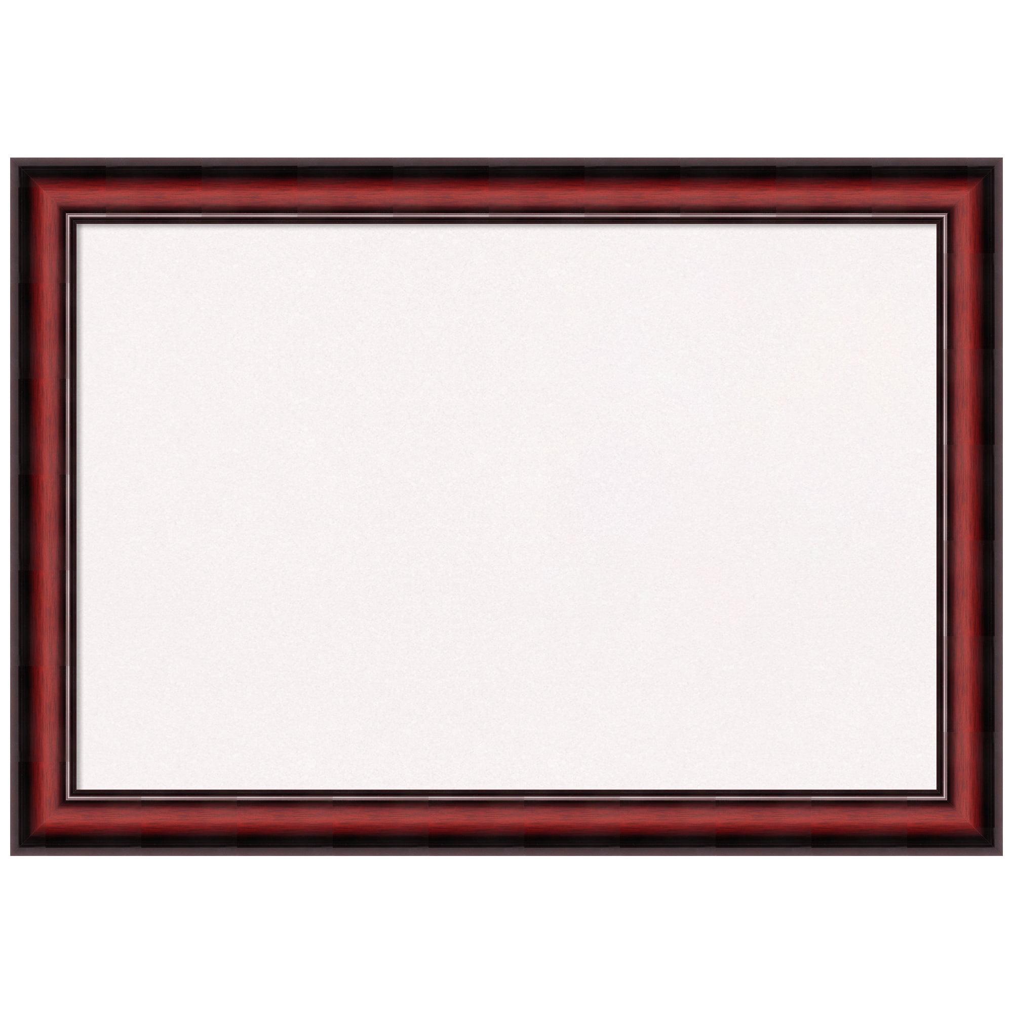 White Cork Bulletin Board with Cherry Wood Frame 27x19