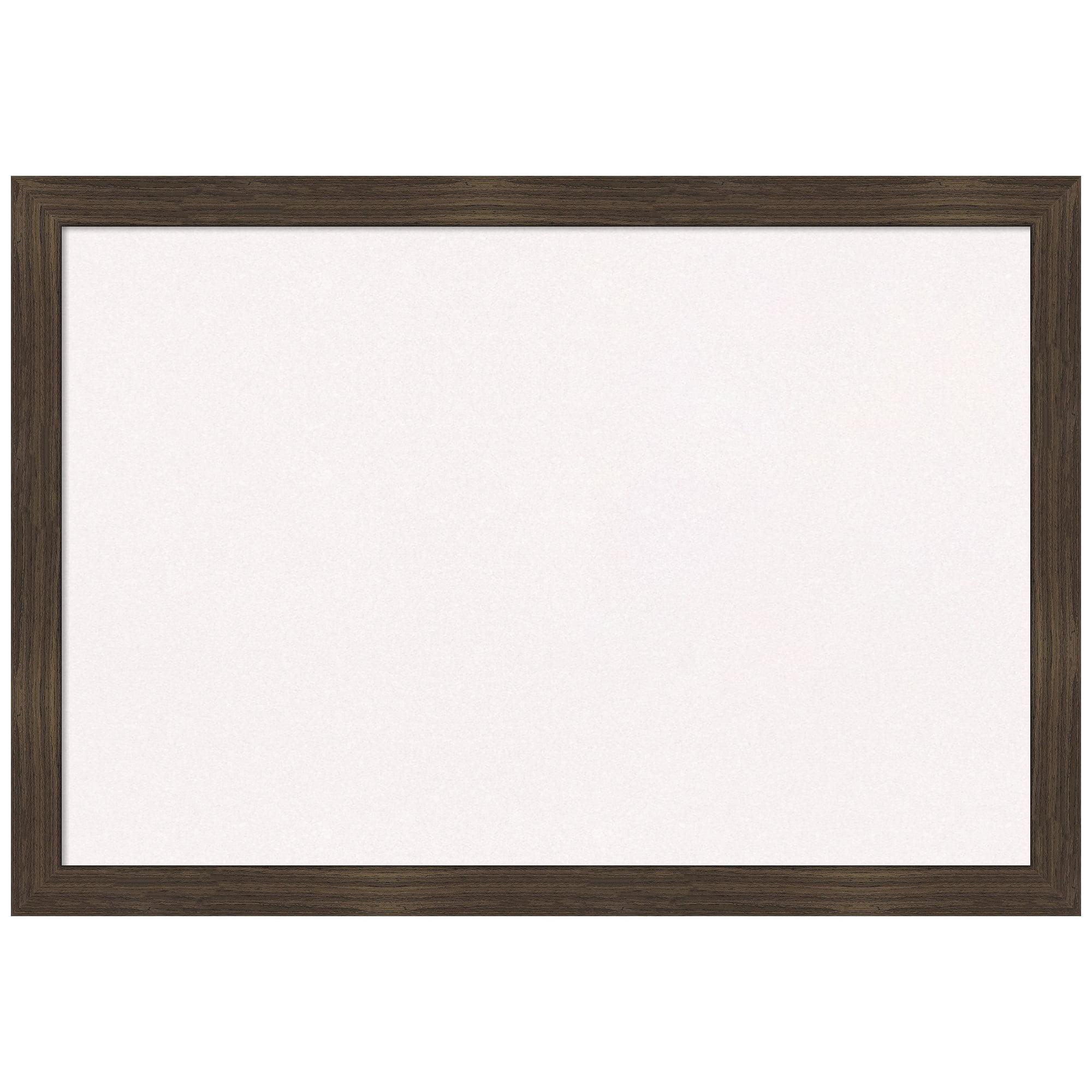 White Cork Bulletin Board with Woodgrain Chocolate Frame 26x18