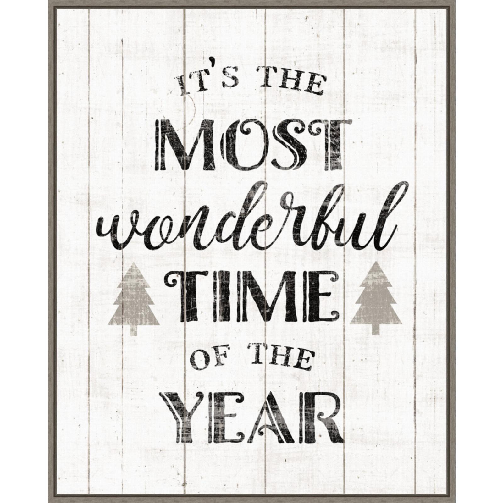 Wonderful Time Christmas Framed Canvas Wall Art Print