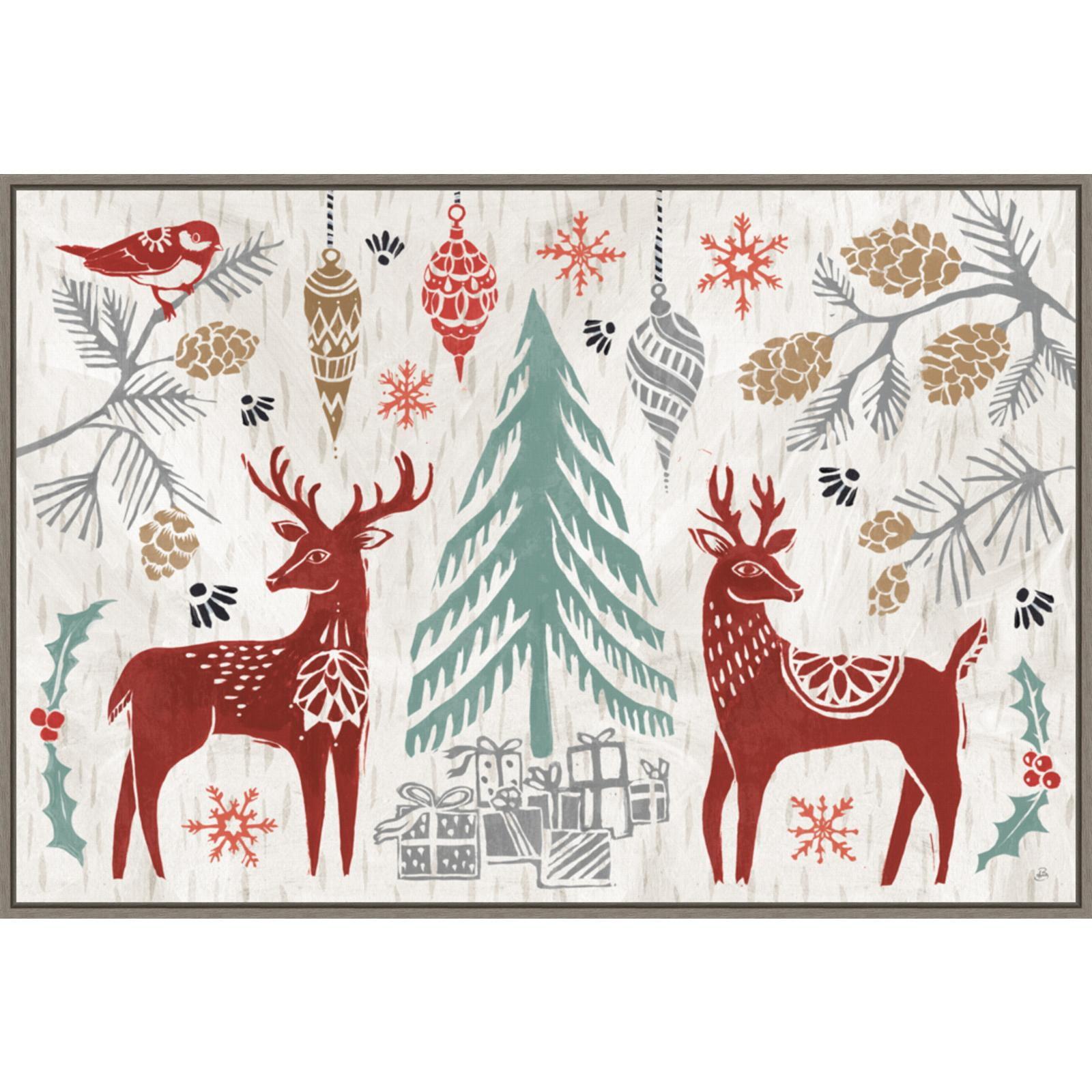 Amanti Art Red and Green Framed Christmas Canvas Print