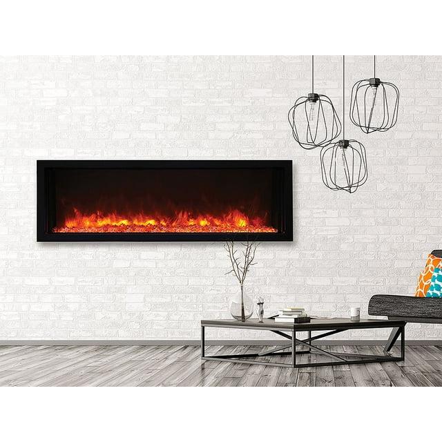 Amantii Rectangle Steel Electric Smokeless Outdoor Fireplace
