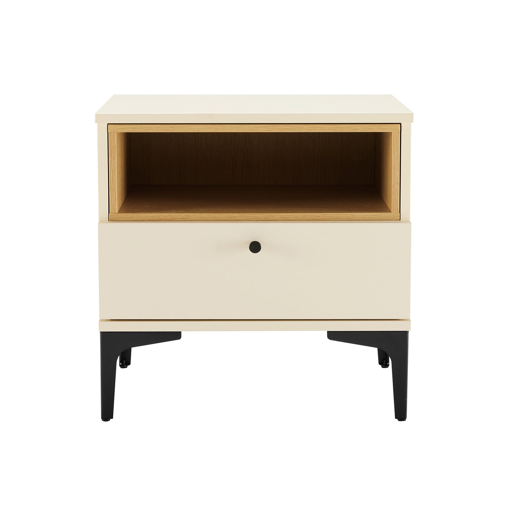 Ivy Bronx Modern Decatur Nightstand with 1 Full Extension Drawer and Metal Legs