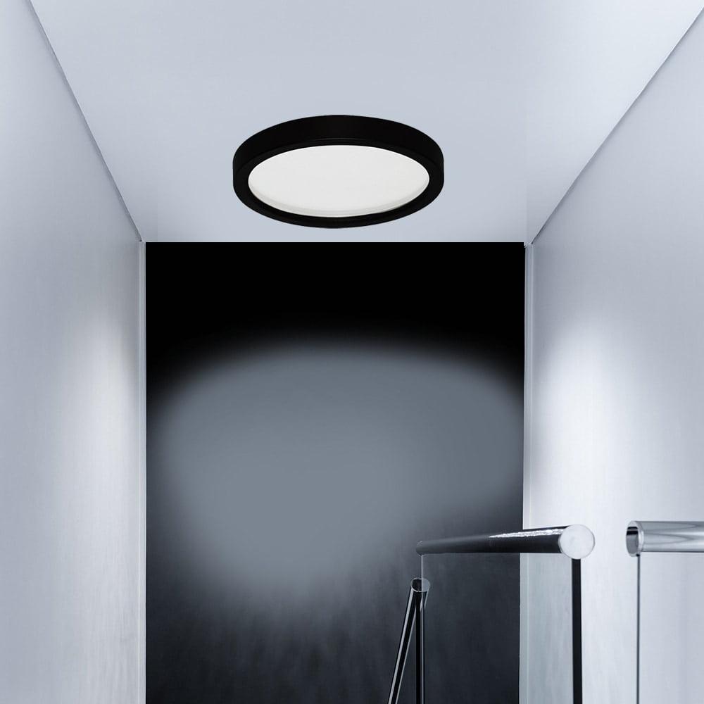 7-Inch Black and White LED Glass Ceiling Light