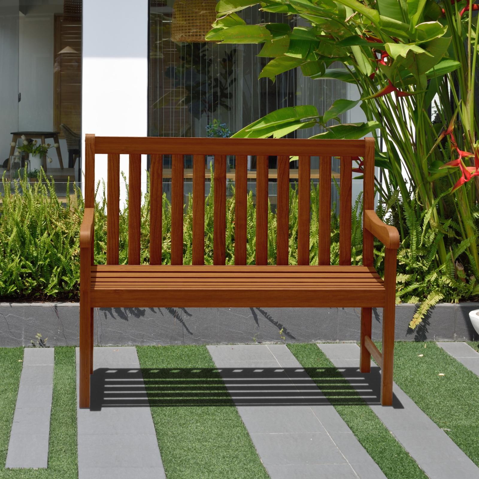 Milano 4-Foot Eucalyptus Wood Outdoor Bench