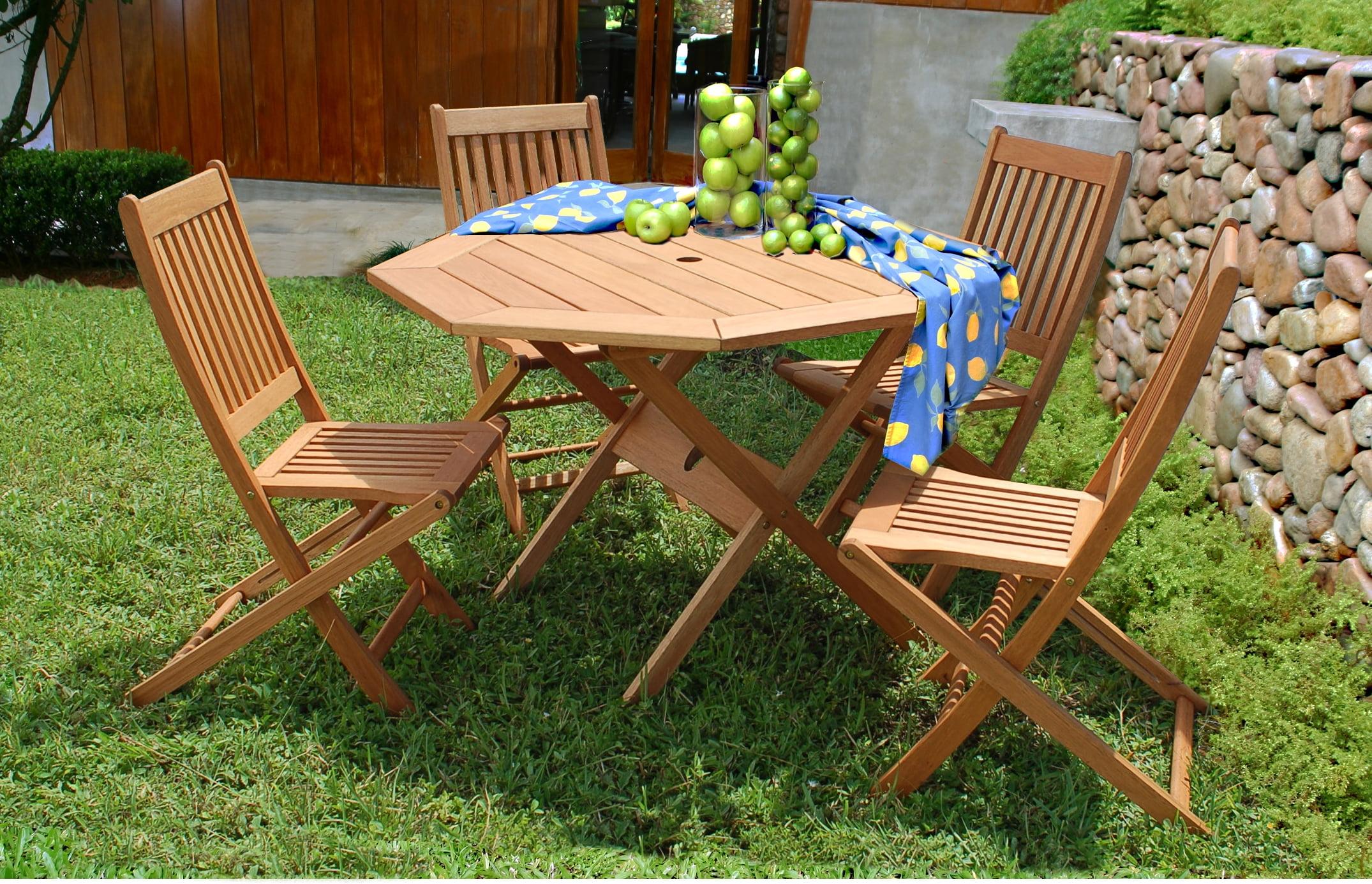 Amazonia Milano Eucalyptus Octogonal 5-Piece Patio Dining Set, Seating Capacity: 4