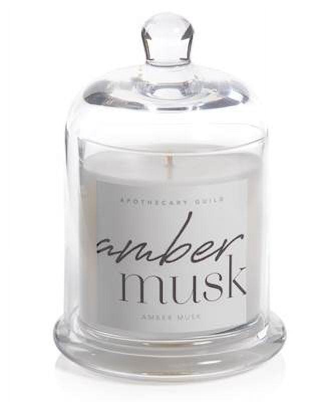 Amber Musk 10oz Scented Soy Jar Candle with Glass Dome