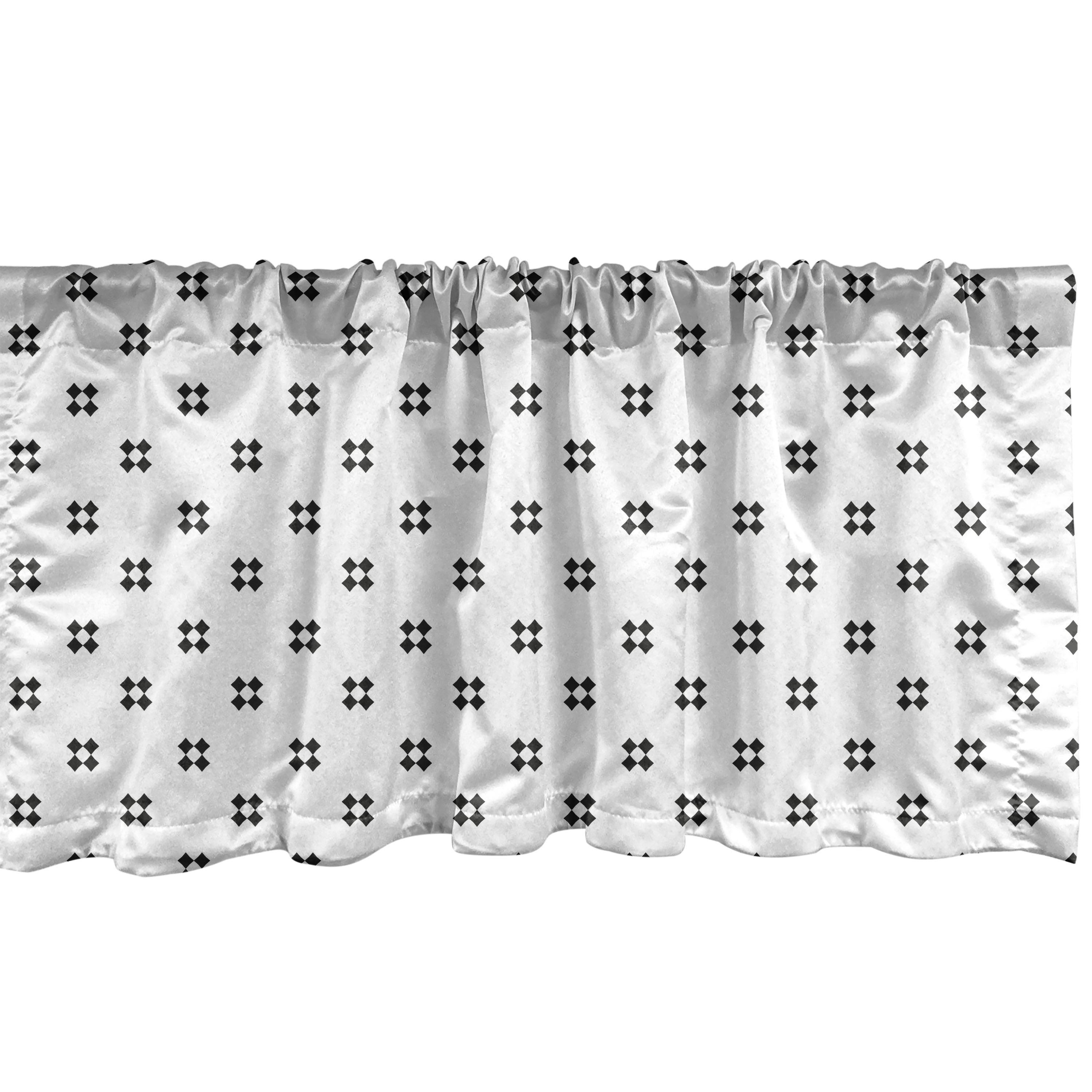 Ambesonne Abstract Valance Pack of 2 Flower Inspiration Graphic Charcoal Grey and White