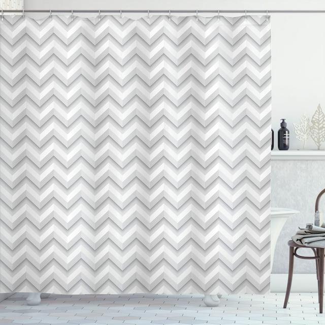 Ambesonne Chevron Shower Curtain with Hooks Included