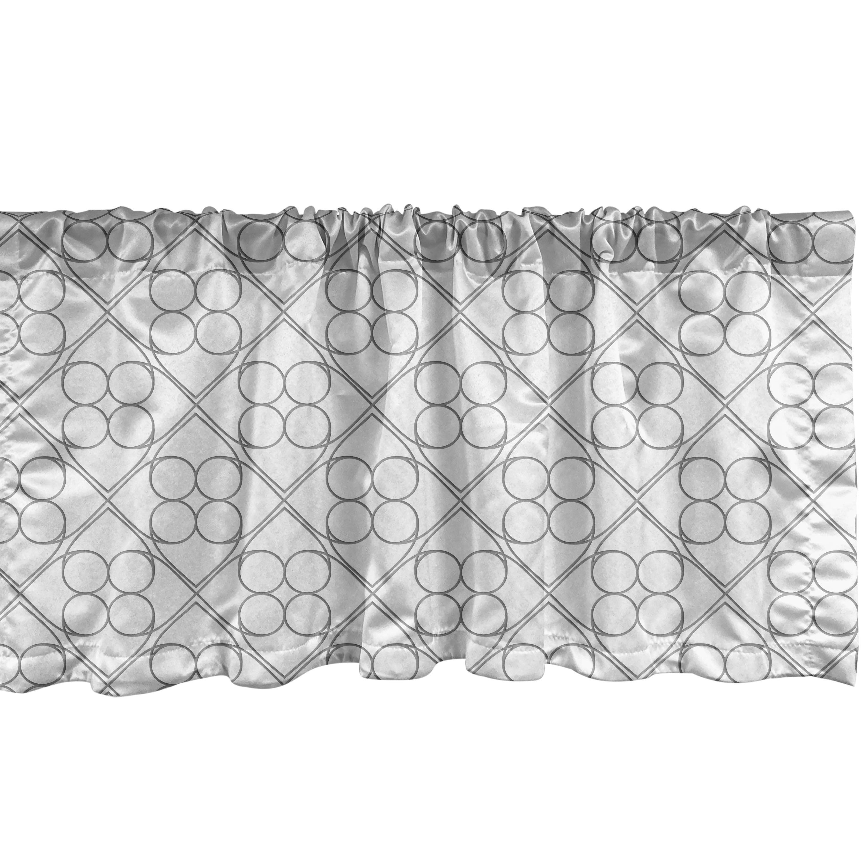 Ambesonne Geometric Valance Pack of 2 Soft Motif in Mutes Tones Pale Grey White