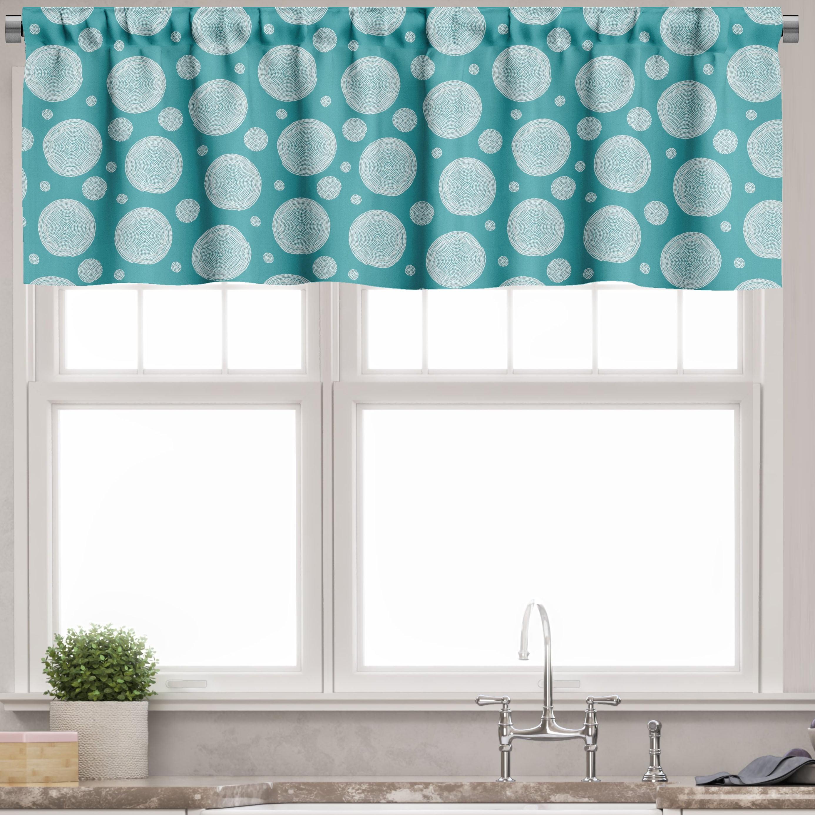 Teal and White Spiral Dots Satin Valance Pack