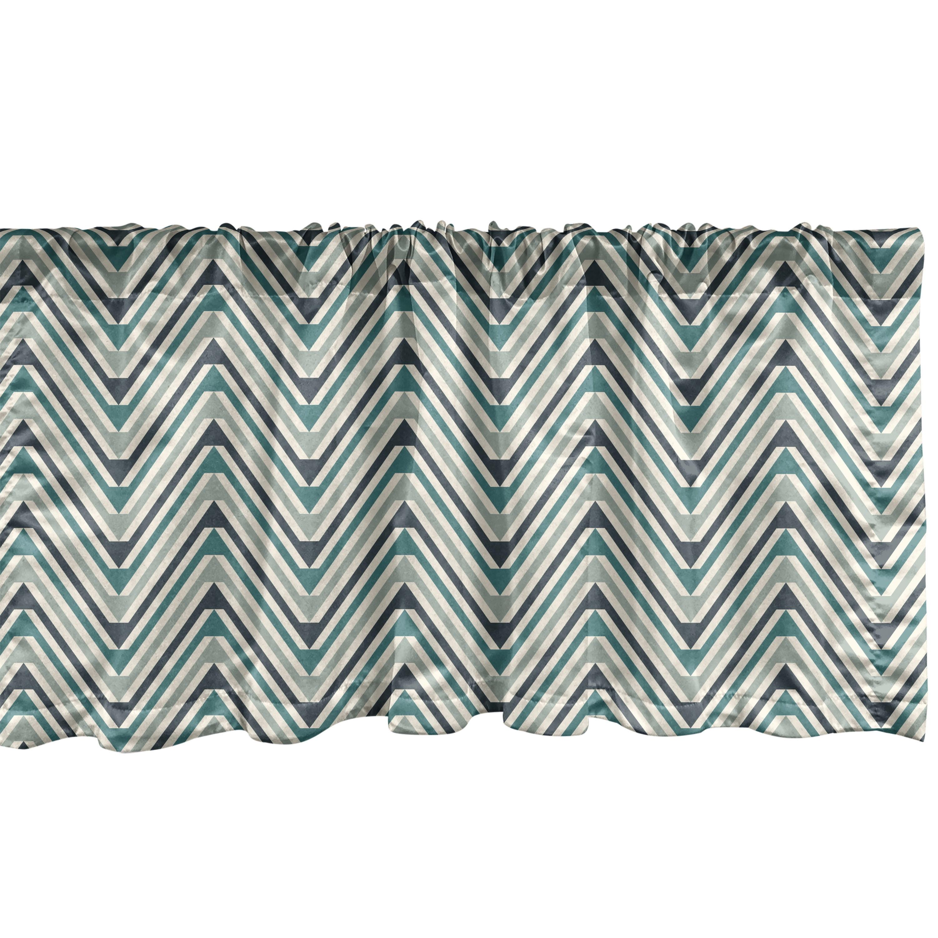 Ambesonne Abstract Valance Pack of 2 Zigzags Geometrical Sage Green Cadet Blue