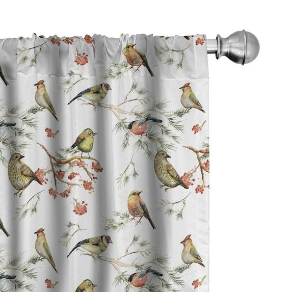 Ambesonne Animal Semi-Sheer Rod Pocket Curtain Panels (Set of 2)