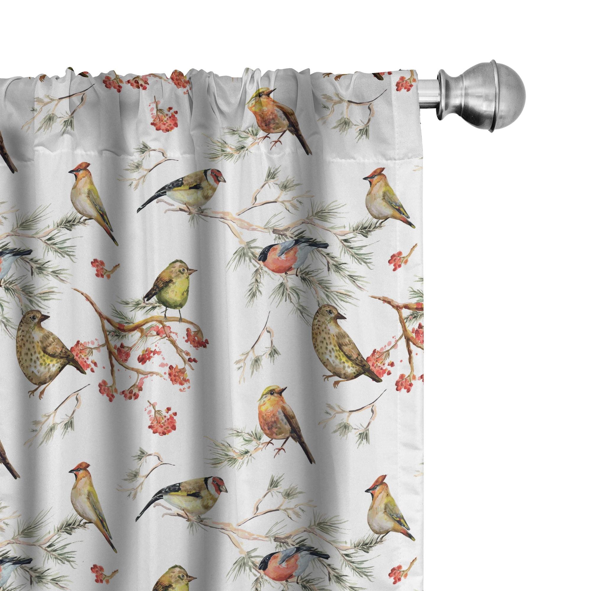 Ambesonne Animal Semi-Sheer Rod Pocket Curtain Panels (Set of 2)