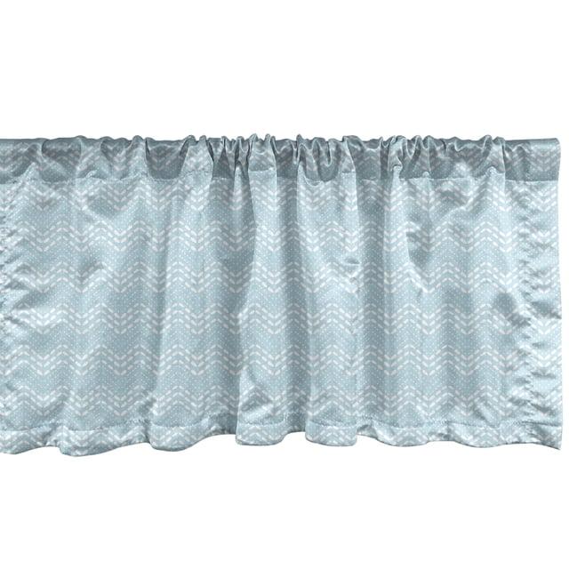 Ambesonne Ambesonne Geometric Valance Pack of 2 Pastel Monochrome Zigzags Pale Seafoam and White