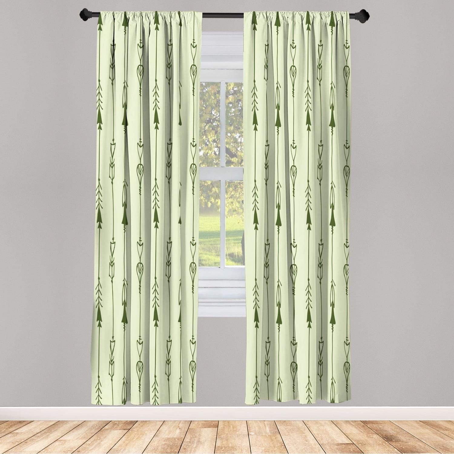 Avocado Green Light-Filtering Microfiber Curtain Panels, 28" x 63"