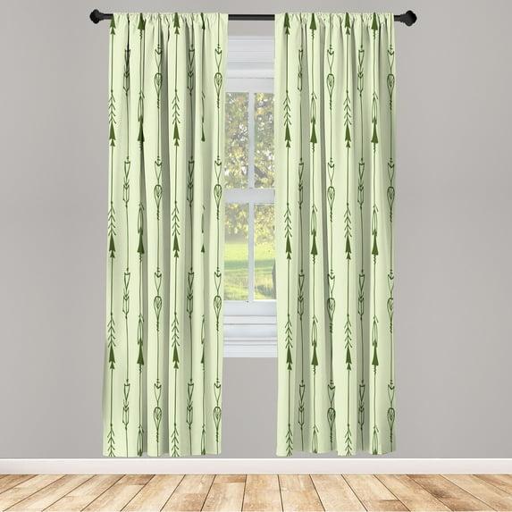 Ambesonne Microfiber Arrow Semi-Sheer Rod Pocket Curtain Panels (Set of 2)