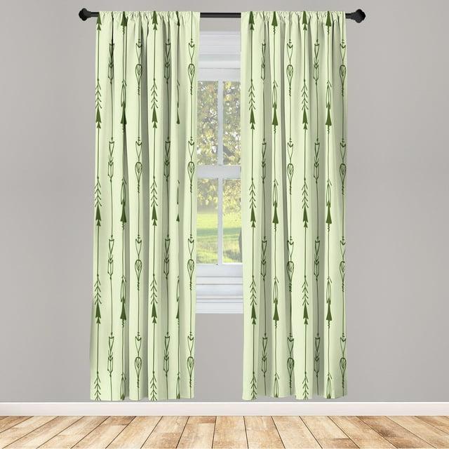 Ambesonne Microfiber Arrow Semi-Sheer Rod Pocket Curtain Panels (Set of 2)