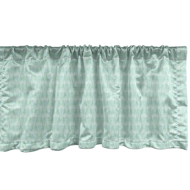 Ambesonne Ambesonne Geometric Valance Pack of 2 Pastel Monochrome Zigzags Pale Seafoam and White
