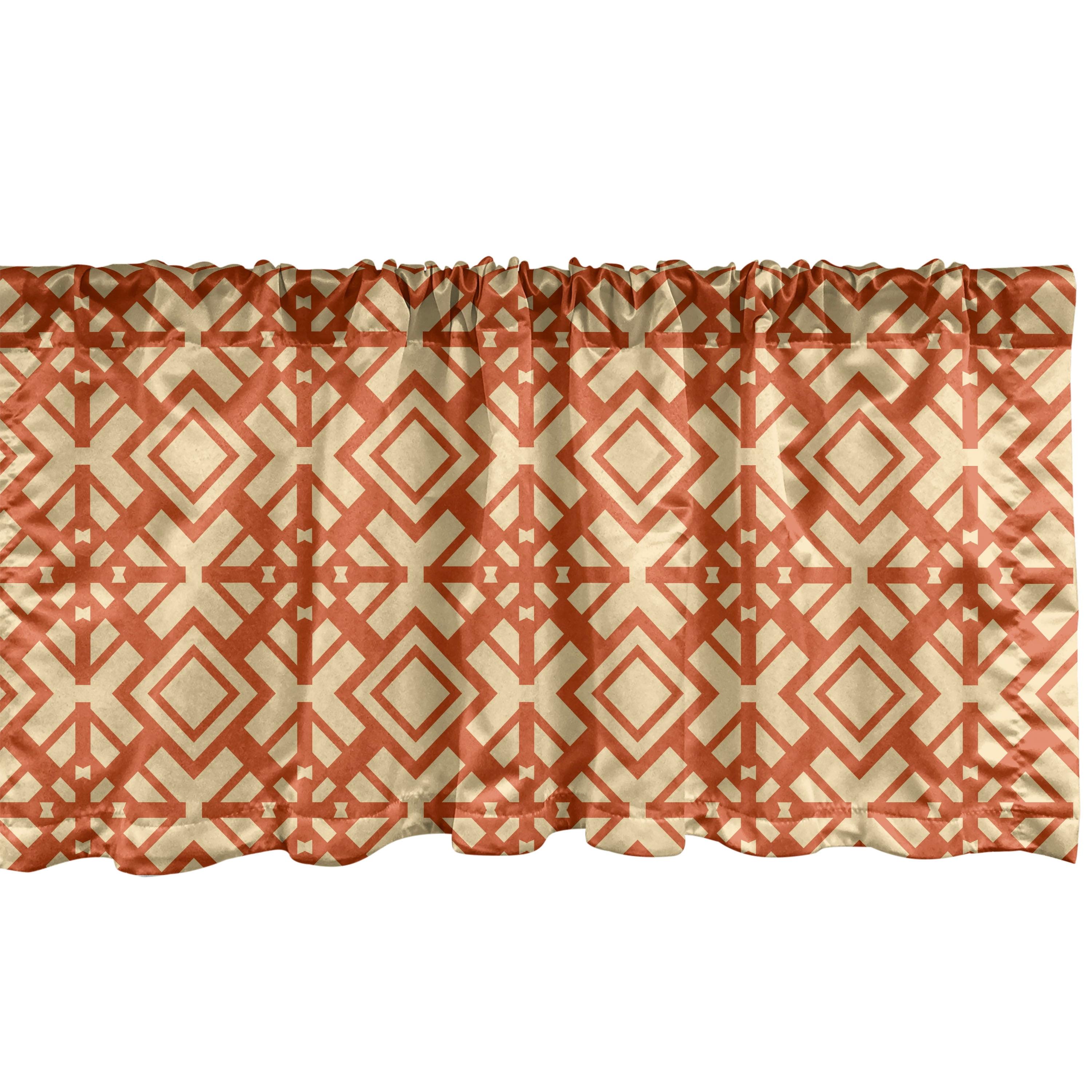 Ambesonne Art Deco Valance Pack of 2 Retro Rhombuses and Lines 93307