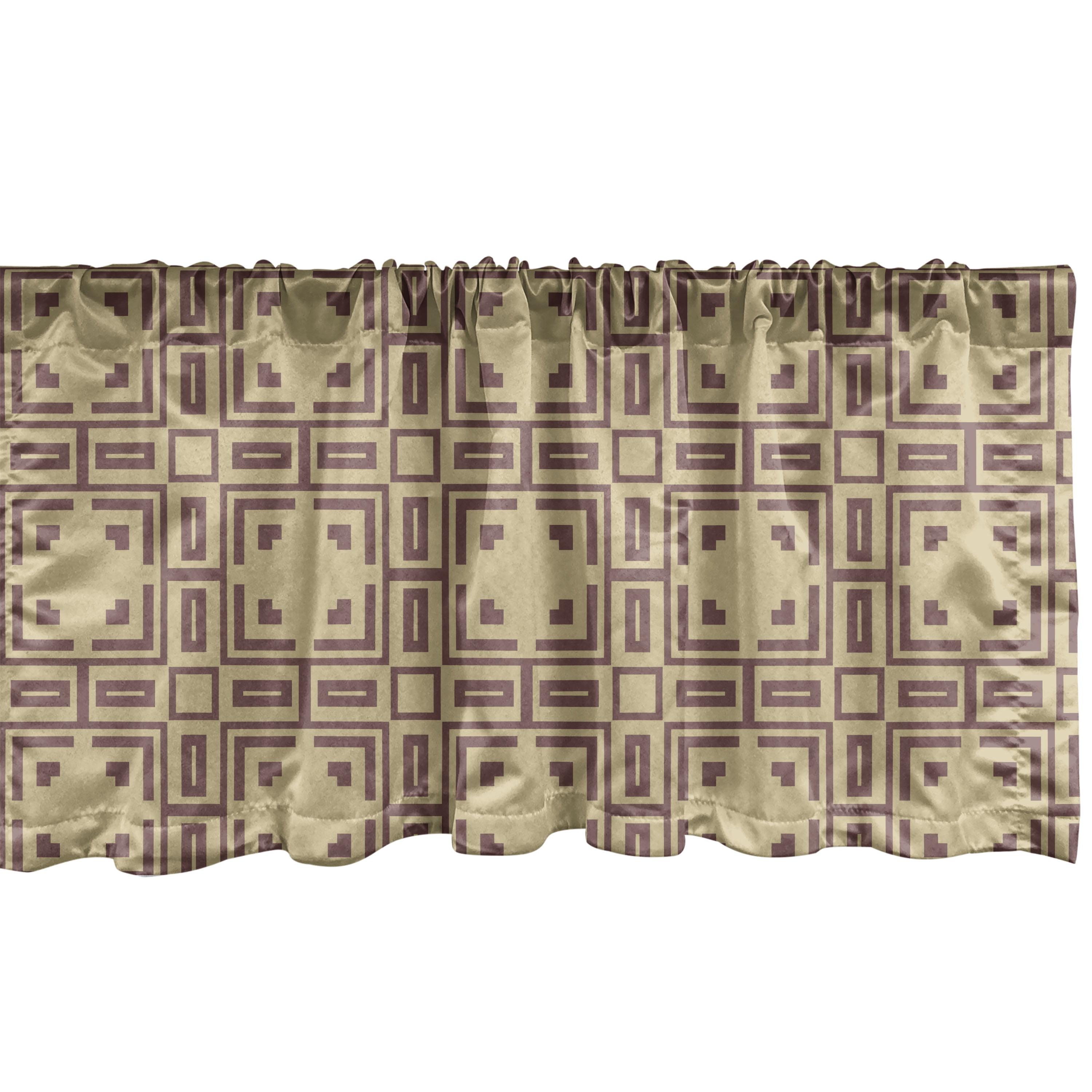 Geometric Sateen Ruffled 54'' W Window Valance in