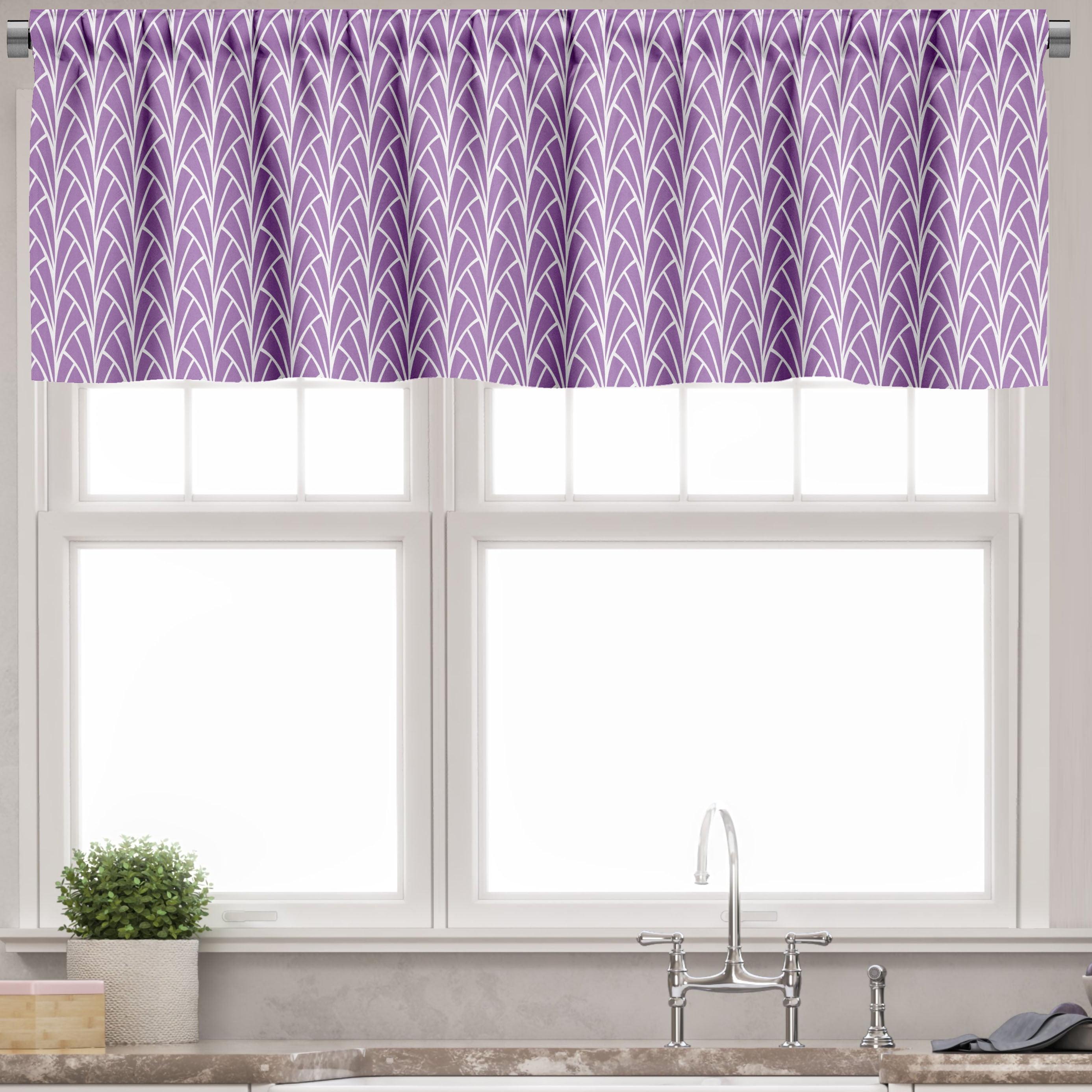 Violet White Satin Polyester Rod Pocket Valance 42" x 12"