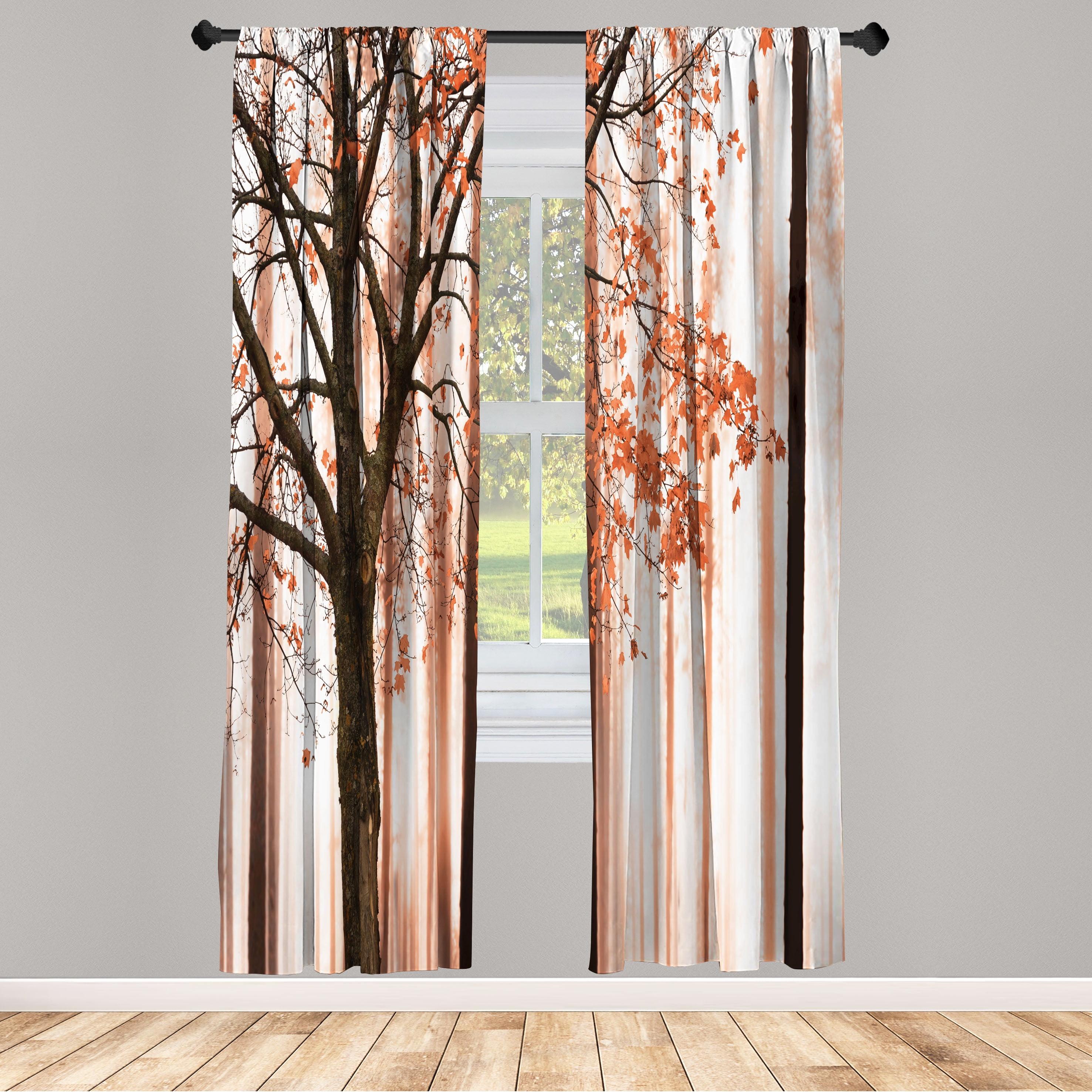 Microfiber Floral Semi-Sheer Rod Pocket Curtain Panels (Set of 2)