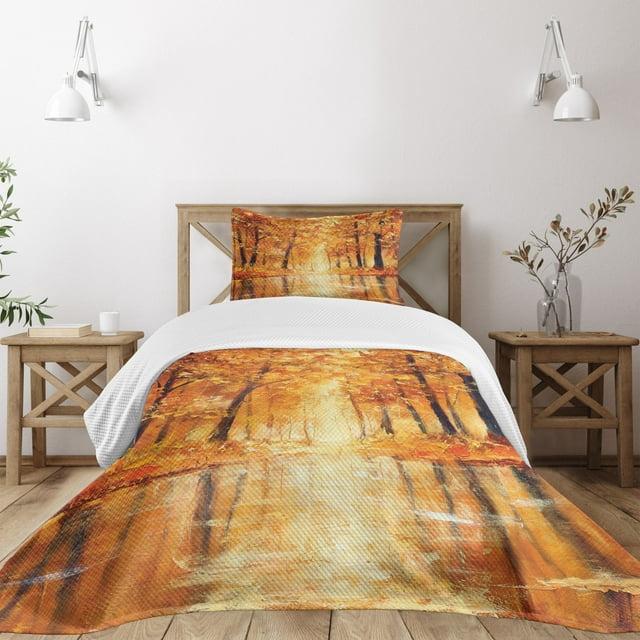 Ambesonne Autumn Bedspread Forest Lake Fall | Wayfair