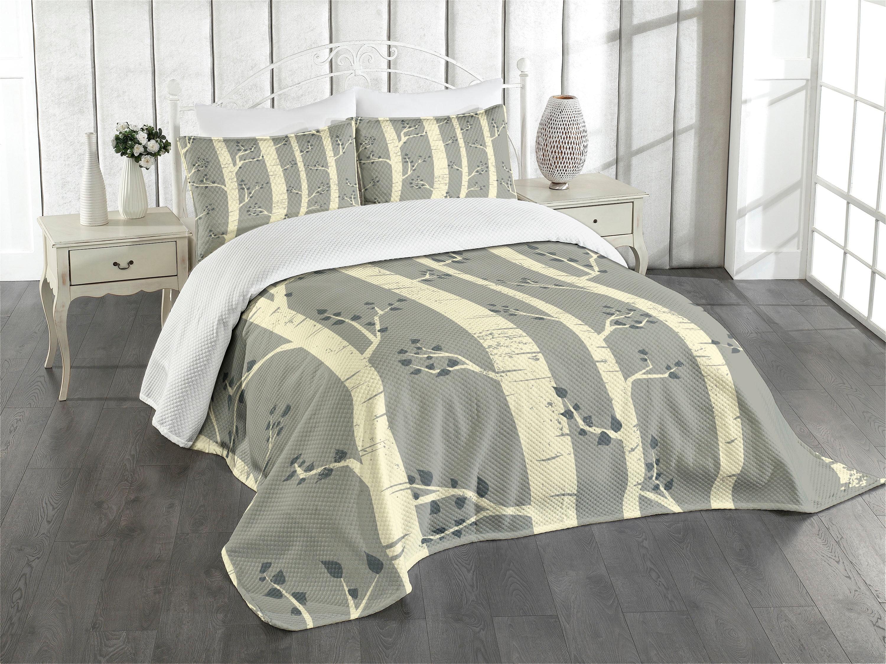 King Size White Quilted Bedspread Set with Pillow Shams